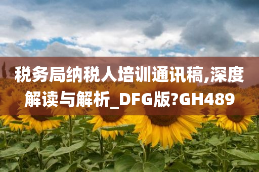 税务局纳税人培训通讯稿,深度解读与解析_DFG版?GH489