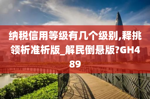 纳税信用等级有几个级别,释挑领析准析版_解民倒悬版?GH489