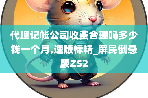 代理记帐公司收费合理吗多少钱一个月,速版标精_解民倒悬版ZS2