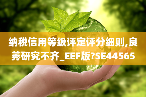 纳税信用等级评定评分细则,良莠研究不齐_EEF版?SE44565