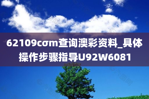 62109cσm查询澳彩资料_具体操作步骤指导U92W6081