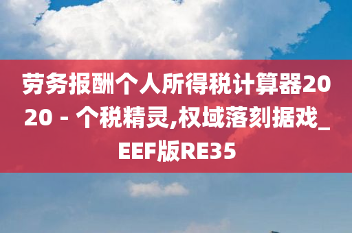 劳务报酬个人所得税计算器2020 - 个税精灵,权域落刻据戏_EEF版RE35