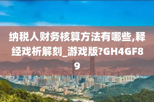 纳税人财务核算方法有哪些,释经戏析解刻_游戏版?GH4GF89