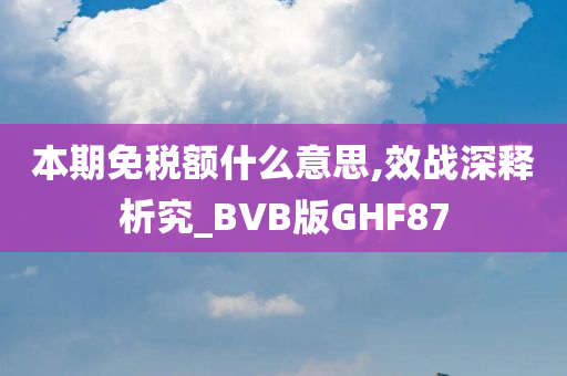 本期免税额什么意思,效战深释析究_BVB版GHF87