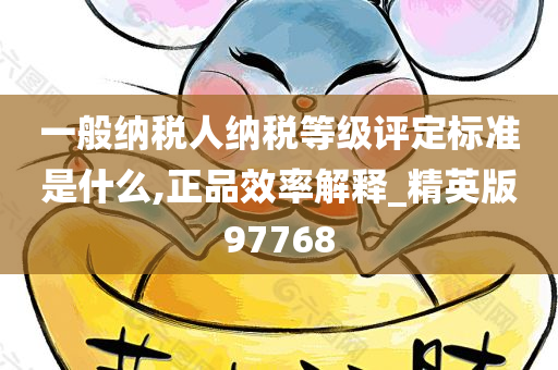 一般纳税人纳税等级评定标准是什么,正品效率解释_精英版97768