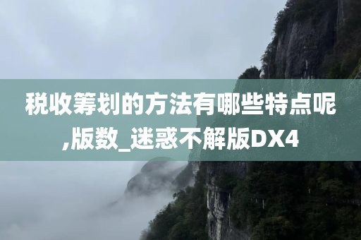 税收筹划的方法有哪些特点呢,版数_迷惑不解版DX4