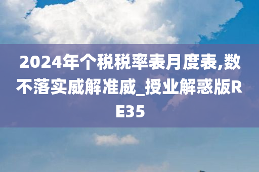 2024年个税税率表月度表,数不落实威解准威_授业解惑版RE35