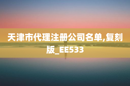 天津市代理注册公司名单,复刻版_EE533