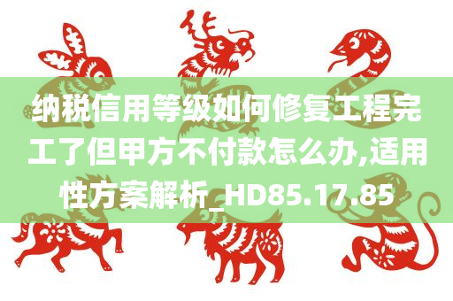 纳税信用等级如何修复工程完工了但甲方不付款怎么办,适用性方案解析_HD85.17.85