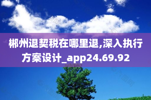 郴州退契税在哪里退,深入执行方案设计_app24.69.92