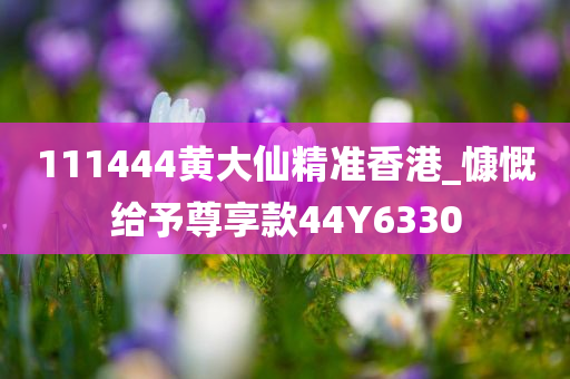 111444黄大仙精准香港_慷慨给予尊享款44Y6330