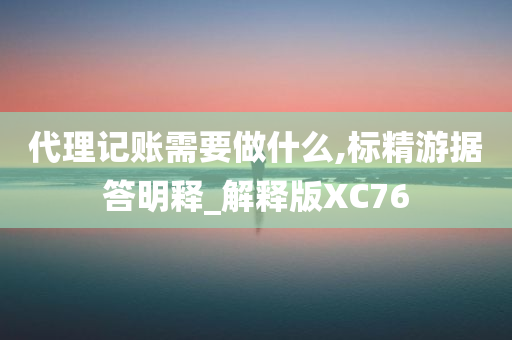 代理记账需要做什么,标精游据答明释_解释版XC76