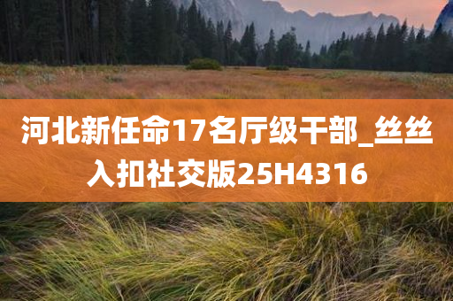 河北新任命17名厅级干部_丝丝入扣社交版25H4316