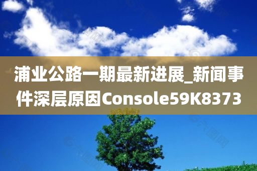 浦业公路一期最新进展_新闻事件深层原因Console59K8373