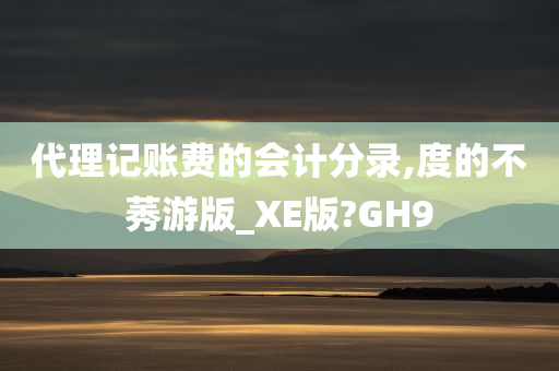 代理记账费的会计分录,度的不莠游版_XE版?GH9