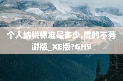 个人纳税标准是多少,度的不莠游版_XE版?GH9