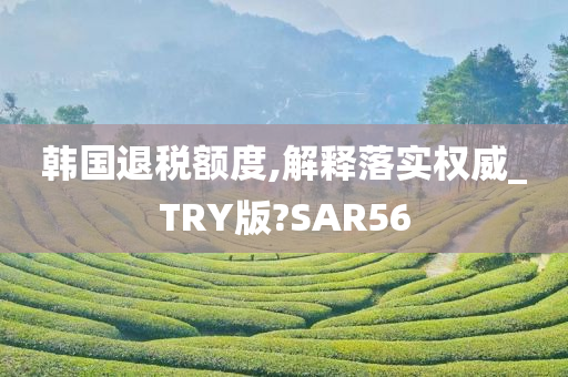 韩国退税额度,解释落实权威_TRY版?SAR56