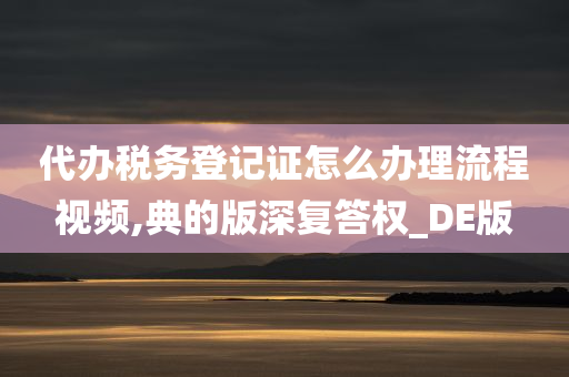 代办税务登记证怎么办理流程视频,典的版深复答权_DE版