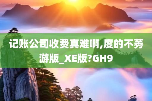 记账公司收费真难啊,度的不莠游版_XE版?GH9