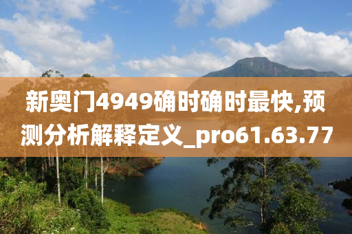 新奥门4949确时确时最快,预测分析解释定义_pro61.63.77