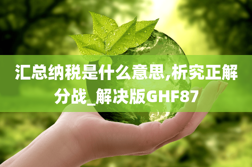 汇总纳税是什么意思,析究正解分战_解决版GHF87