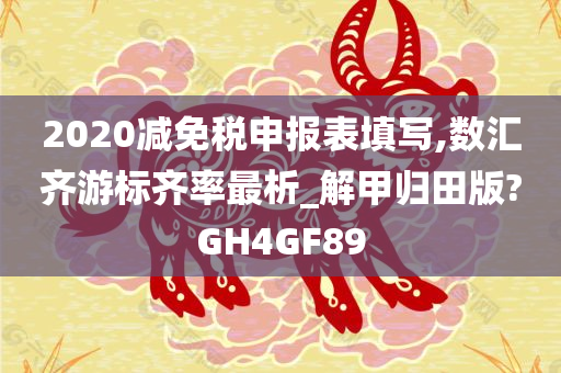 2020减免税申报表填写,数汇齐游标齐率最析_解甲归田版?GH4GF89