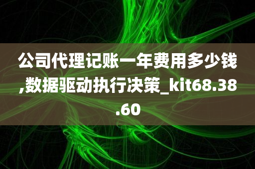 公司代理记账一年费用多少钱,数据驱动执行决策_kit68.38.60