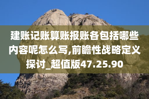 建账记账算账报账各包括哪些内容呢怎么写,前瞻性战略定义探讨_超值版47.25.90