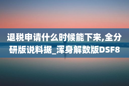 退税申请什么时候能下来,全分研版说料据_浑身解数版DSF8