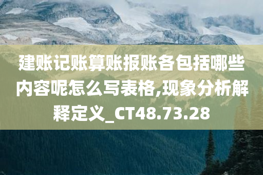 建账记账算账报账各包括哪些内容呢怎么写表格,现象分析解释定义_CT48.73.28