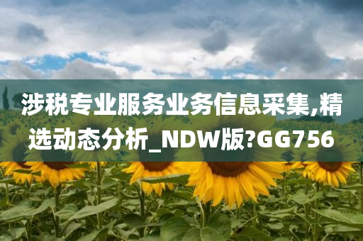 涉税专业服务业务信息采集,精选动态分析_NDW版?GG756