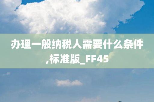 办理一般纳税人需要什么条件,标准版_FF45