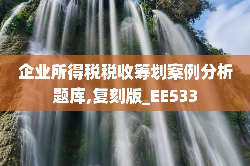 企业所得税税收筹划案例分析题库,复刻版_EE533