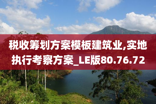 税收筹划方案模板建筑业,实地执行考察方案_LE版80.76.72