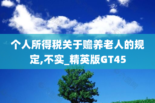 个人所得税关于赡养老人的规定,不实_精英版GT45