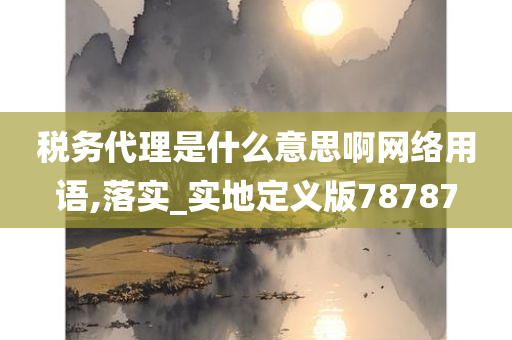 税务代理是什么意思啊网络用语,落实_实地定义版78787