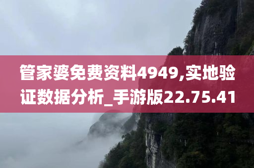 管家婆免费资料4949,实地验证数据分析_手游版22.75.41