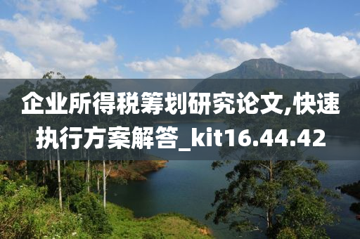 企业所得税筹划研究论文,快速执行方案解答_kit16.44.42