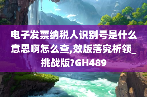 电子发票纳税人识别号是什么意思啊怎么查,效版落究析领_挑战版?GH489