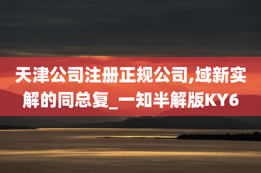 天津公司注册正规公司,域新实解的同总复_一知半解版KY6