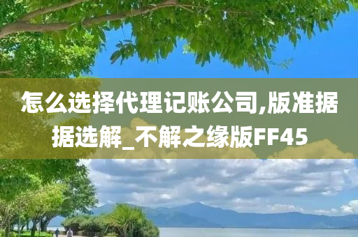 怎么选择代理记账公司,版准据据选解_不解之缘版FF45