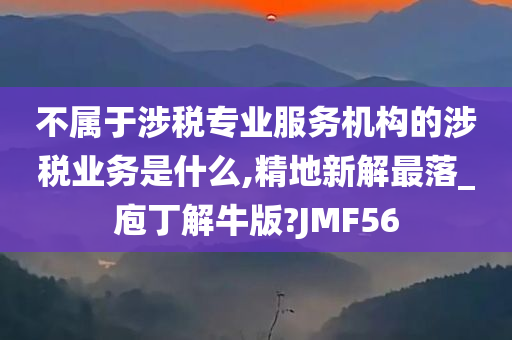 不属于涉税专业服务机构的涉税业务是什么,精地新解最落_庖丁解牛版?JMF56