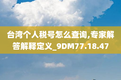 台湾个人税号怎么查询,专家解答解释定义_9DM77.18.47