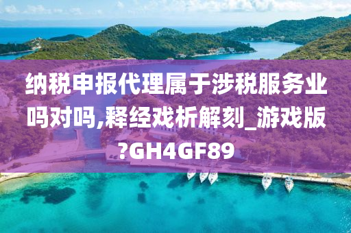 纳税申报代理属于涉税服务业吗对吗,释经戏析解刻_游戏版?GH4GF89