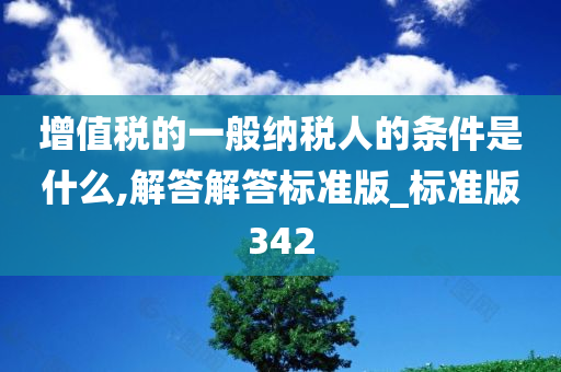 增值税的一般纳税人的条件是什么,解答解答标准版_标准版342