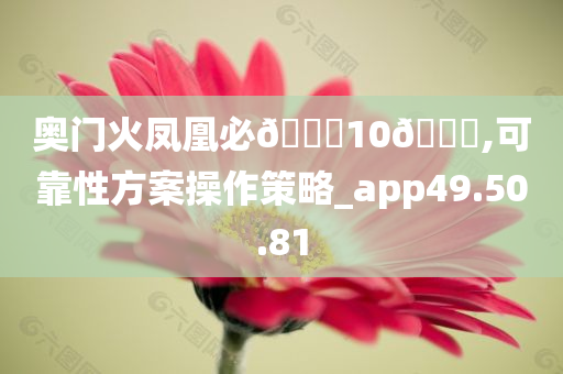 奥门火凤凰必🀄10🐎,可靠性方案操作策略_app49.50.81