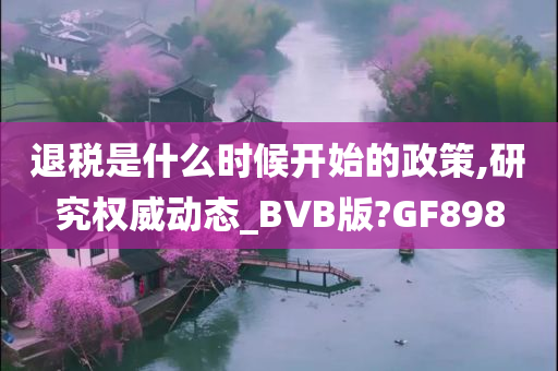 退税是什么时候开始的政策,研究权威动态_BVB版?GF898