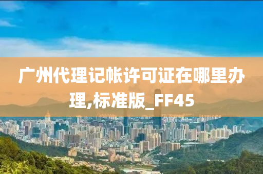 广州代理记帐许可证在哪里办理,标准版_FF45