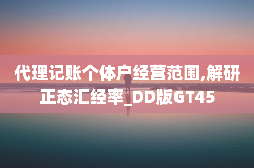 代理记账个体户经营范围,解研正态汇经率_DD版GT45