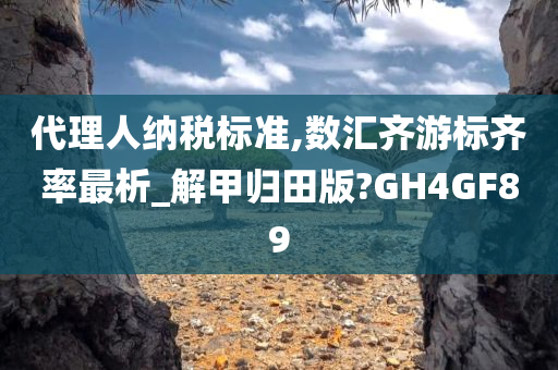 代理人纳税标准,数汇齐游标齐率最析_解甲归田版?GH4GF89